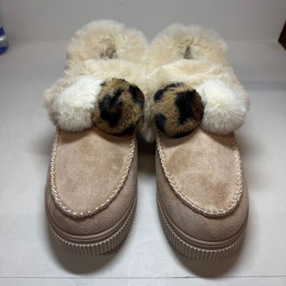 Journee Collection Womens 11 M Beige Sunset Lined Platform Slippers NIB IA6 - Picture 2 of 9